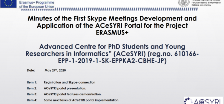 First Skype-meeting on ACeSYRI project